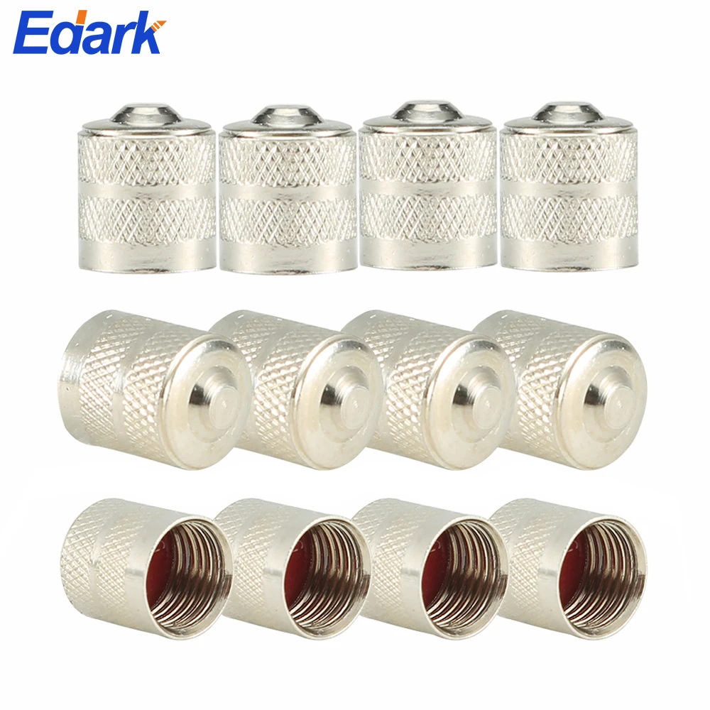 4Pcs/Set 8mm Valve Caps Metal Short Gasket Premium Tire Valve Cap Cover Car Wheel Tires Valves Tyre Stem Air Caps New