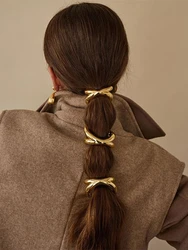 Fascia per capelli elastica in metallo liscio Corss per capelli per donna coda di cavallo forcine per capelli copricapo accessori per capelli gioielli di moda Vintage