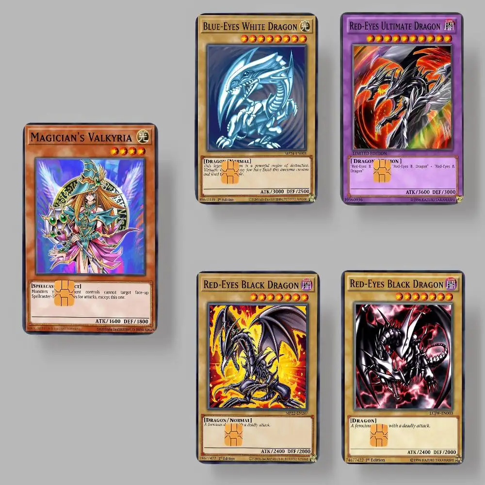 لعبة Y-yu G-gi Oh غطاء جلدي مقاوم للماء لبطاقة الائتمان، ملصقات بطاقة الخصم الأمامية لتمرير حافلة البنك