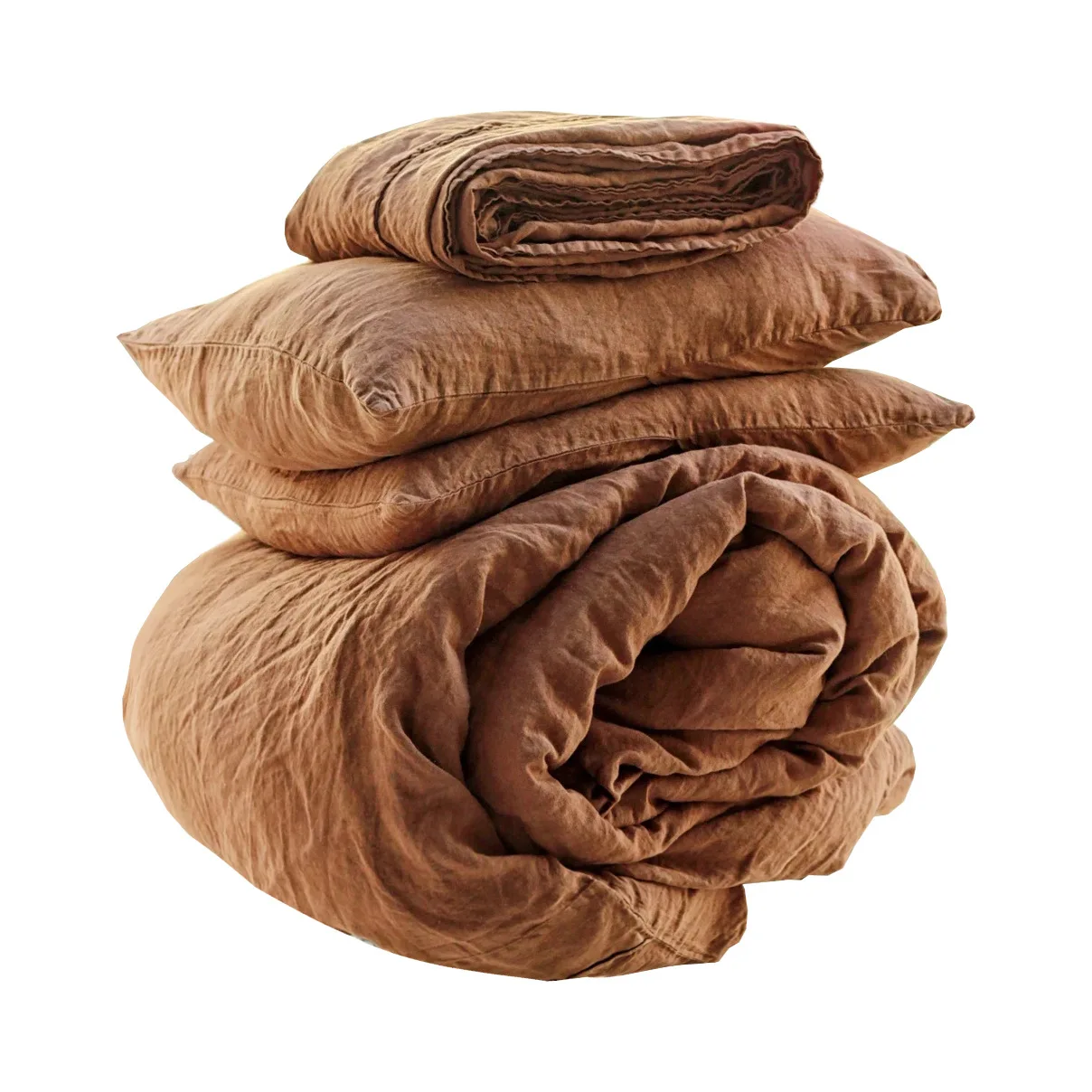 

Washed pure linen four-piece set, light luxury, summer, solid color, bedding