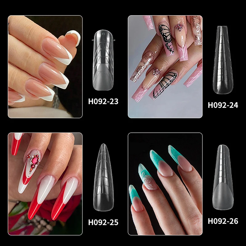 120 Pcs Nail False Tips Mould Quick Building Mold Tips Nail Dual Forms Finger Extension Nail Art Uv Building Uv Gel Tools Salon