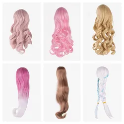 1/3 Doll Wig Quality Doll Accessories Black White Red Brown Pink Green Blue Color Doll Hair Straight Curve Braid Pony Decors