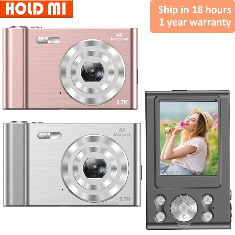 

44MP Small Portable Digital Camera 2.7K 2.4inch IPS Screen 16X Zoom Face Detection Vlogging Mini Camera for Photography Beginner