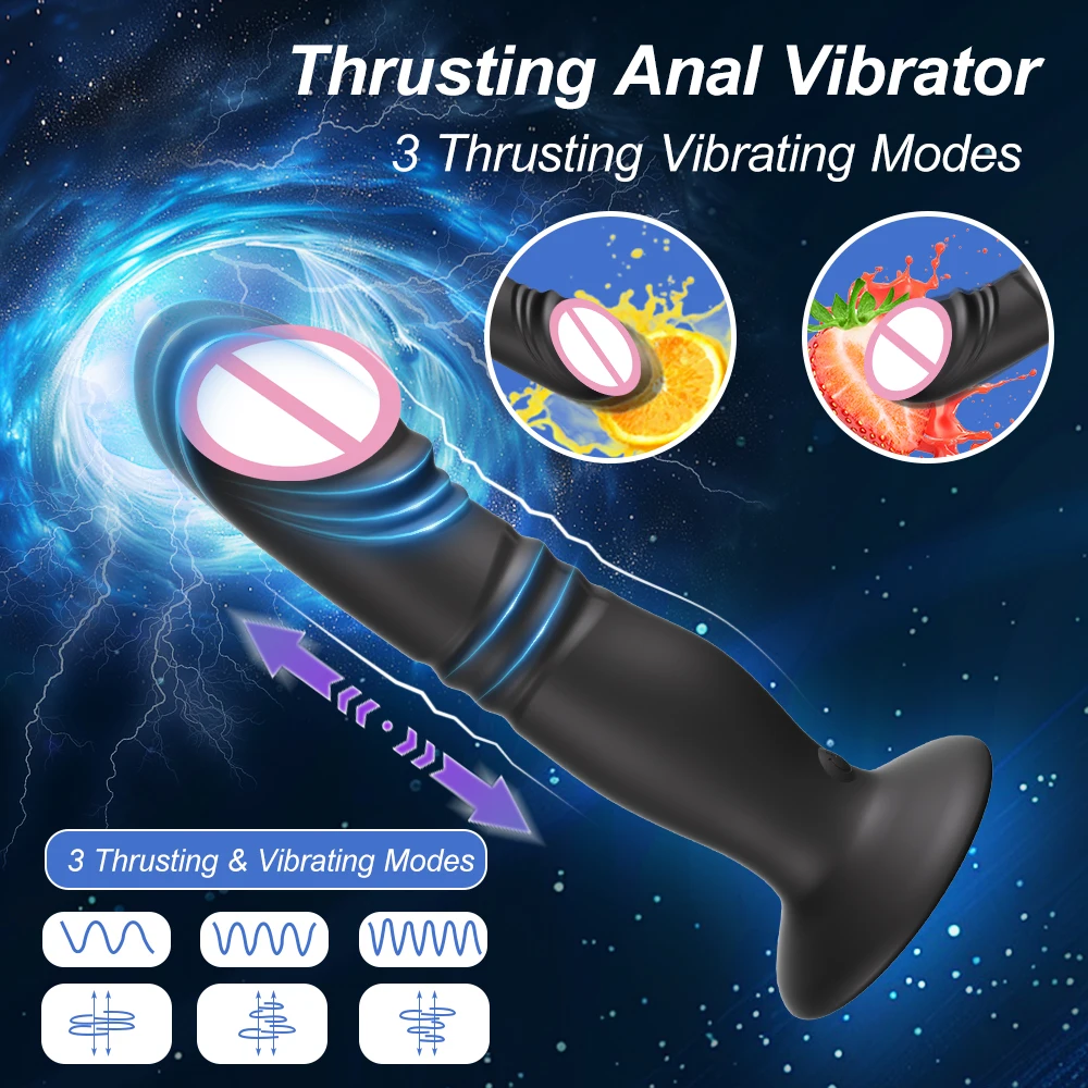 Thrusting جهاز تدليك للبروستاتا المقابس الشرجية التحكم عن بعد تهتز بعقب المكونات G بقعة هزاز دسار للرجال النساء Gode الجنس لعب