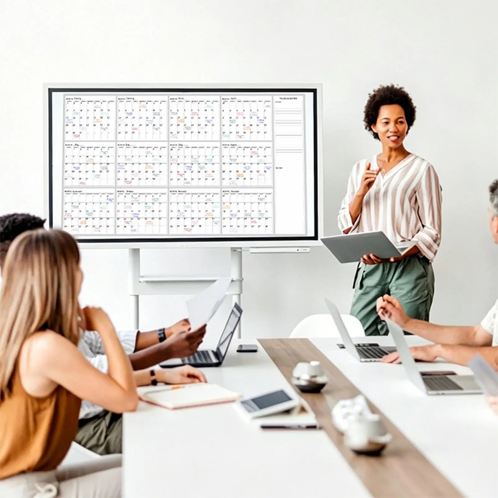 Whiteboard Calendar for Wall Reusable Giant Yearly Blank Planner Dry Erase Wall Calendar for Class School Office Home Bedroom