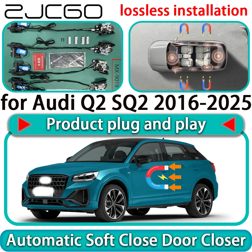 

ZJCGO for Audi Q2 SQ2 2016-2025 OEM Auto Pull Car Soft Close Door Kit Power Latch Electric Door Catch Soft Closing Assist Silent