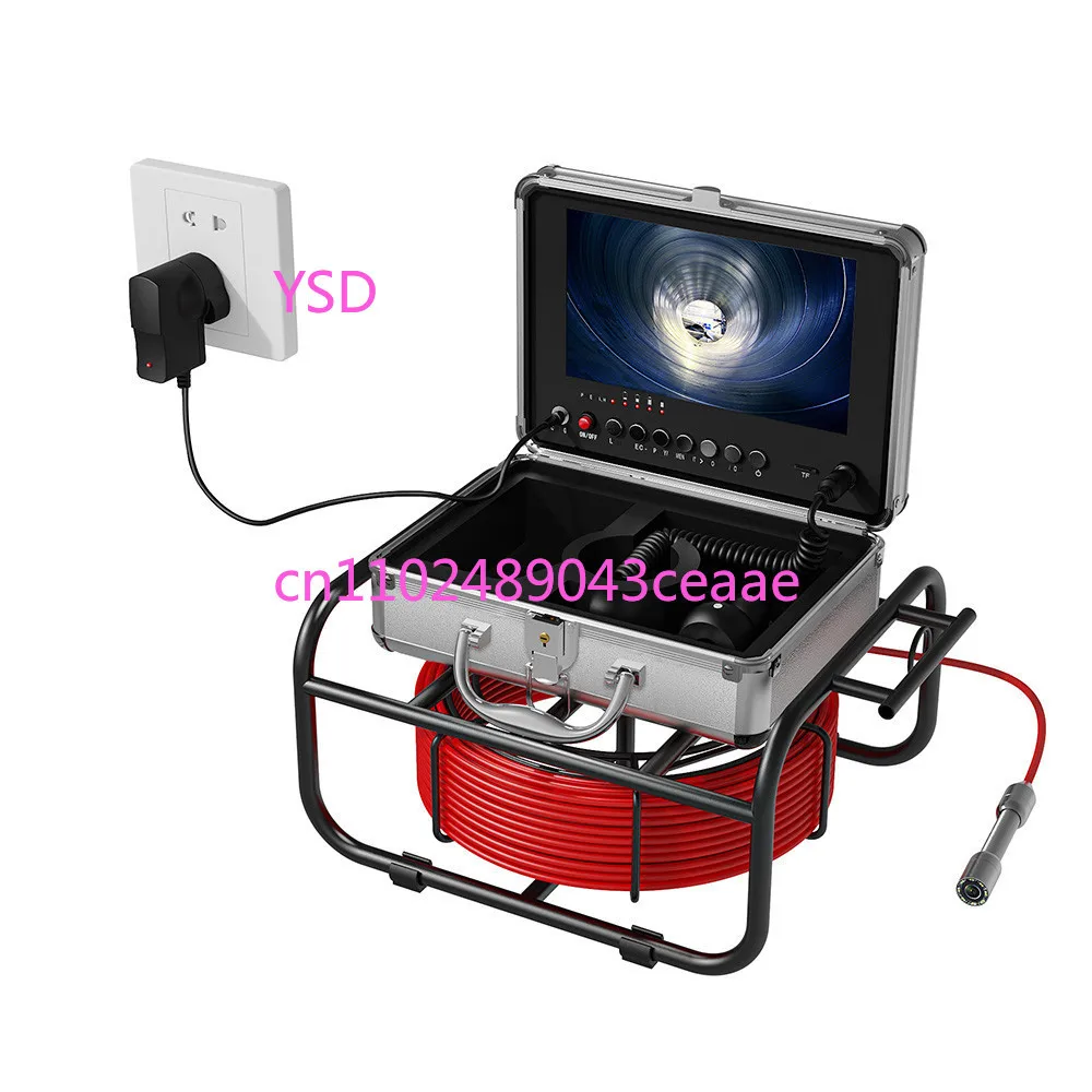 

9-дюймовый HD AHD видеоэкран, эндоскоп для подводной трубы, диаметр 17 мм, зонд из нержавеющей стали, затыкающий инструмент, бутик