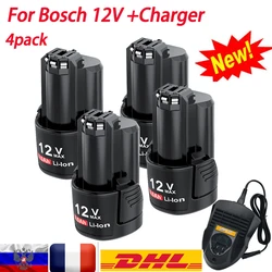 Batería recargable de iones de litio para Bosch, cargador de batería de 12V/10,8 V, 3000mAh, BAT411, BAT411A, BAT412, BAT412A, BAT413