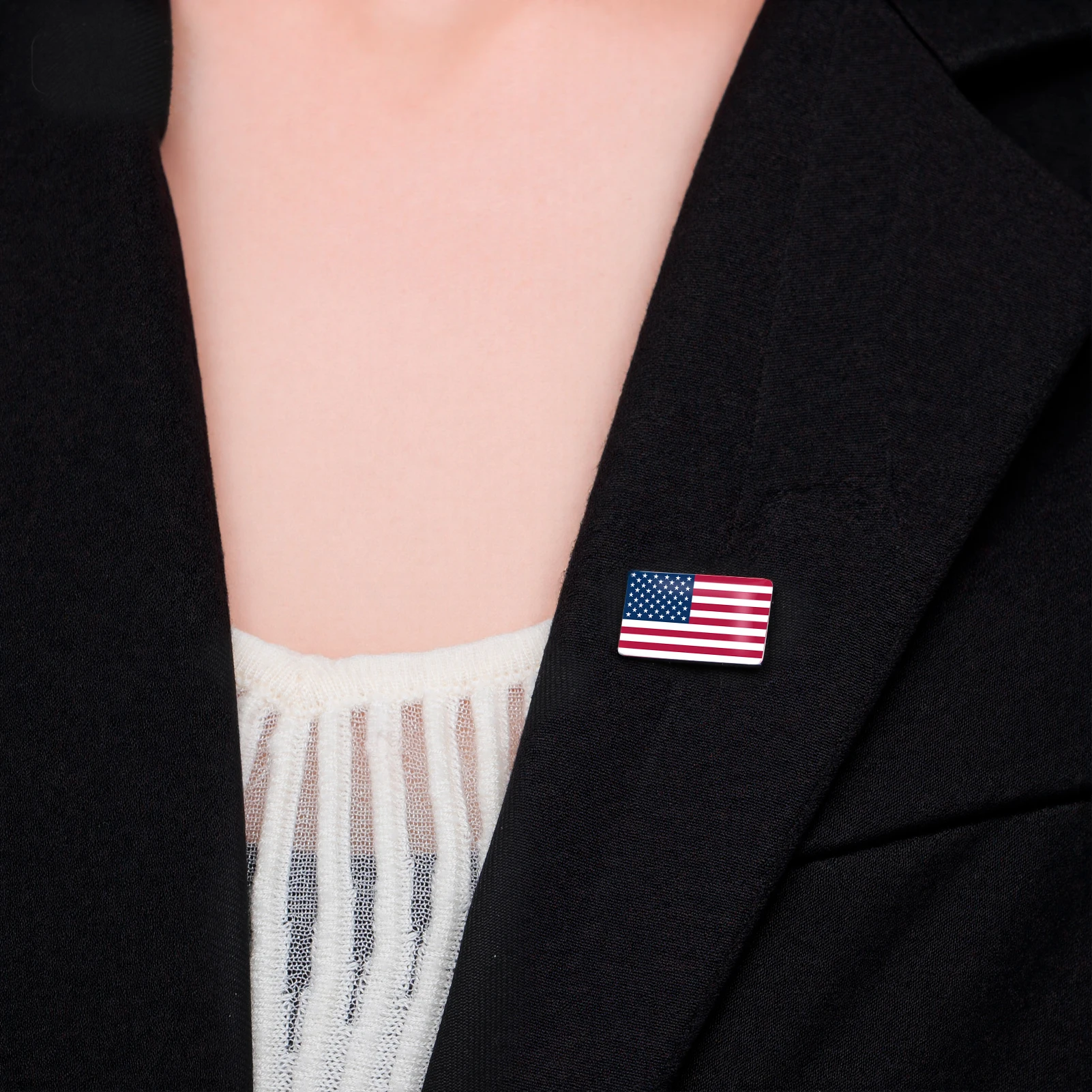 Edelstahl-Rechteck-Flaggenbrosche für Damen und Herren, Argentinien, Brasilien, Deutschland, Frankreich, Spanien, USA, Abzeichen-Pin-Accessoires – Detail 3