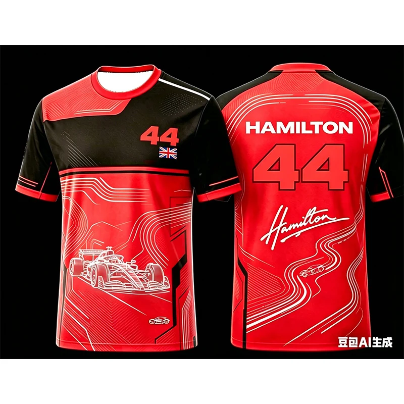 AliExpress NONE Special Edition Hamilton #44 Red Black Racing T Shirt Unisex Summer Breathable Quick Dry Motorsport Fans Casual Top Cycling