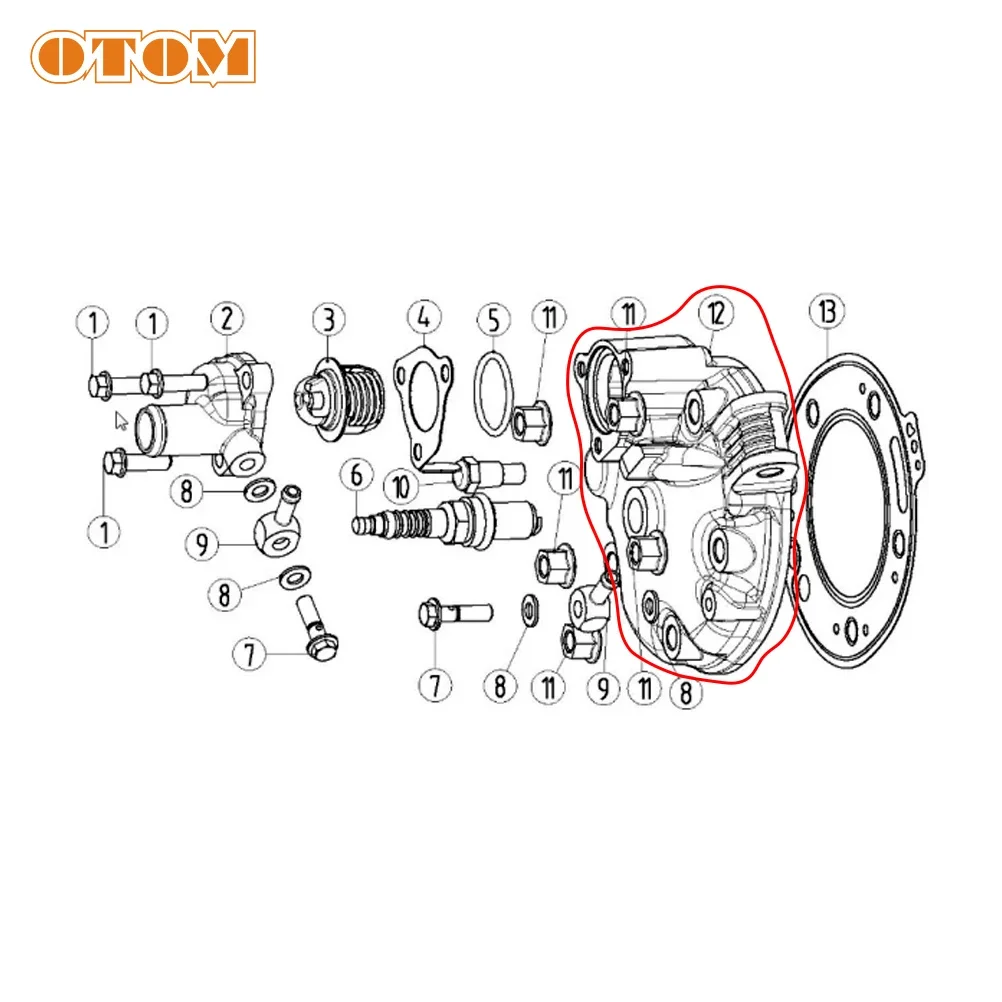 Motorcycle Cylinder Piston Head Top End Kit Cover Diecasting For YAMAHA DT230 LONCIN MT250 TSE250 2 Stroke Off Road 250cc Engine