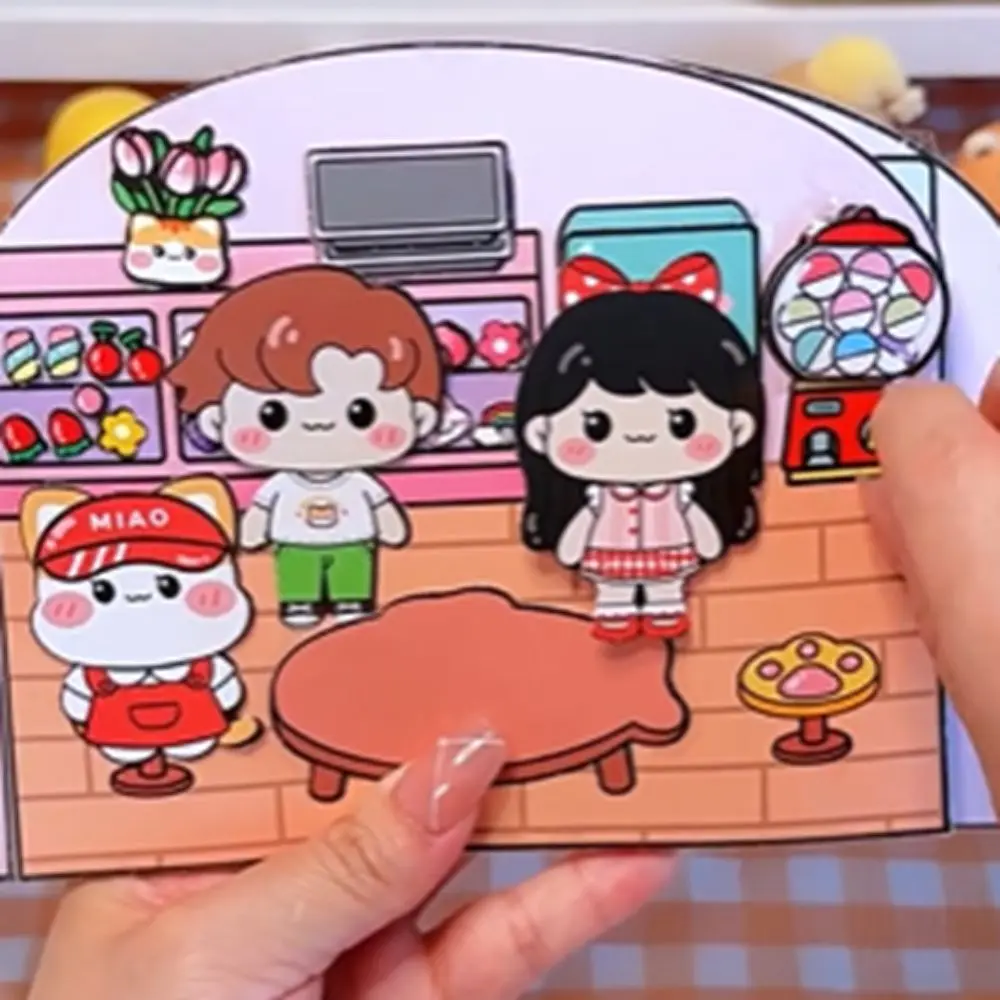 Handgefertigtes Material DIY Pinch Toy Book Frühes Lernen Bildungs ruhiges Buch Cartoon Puzzle Elements 3D Stickerbuch