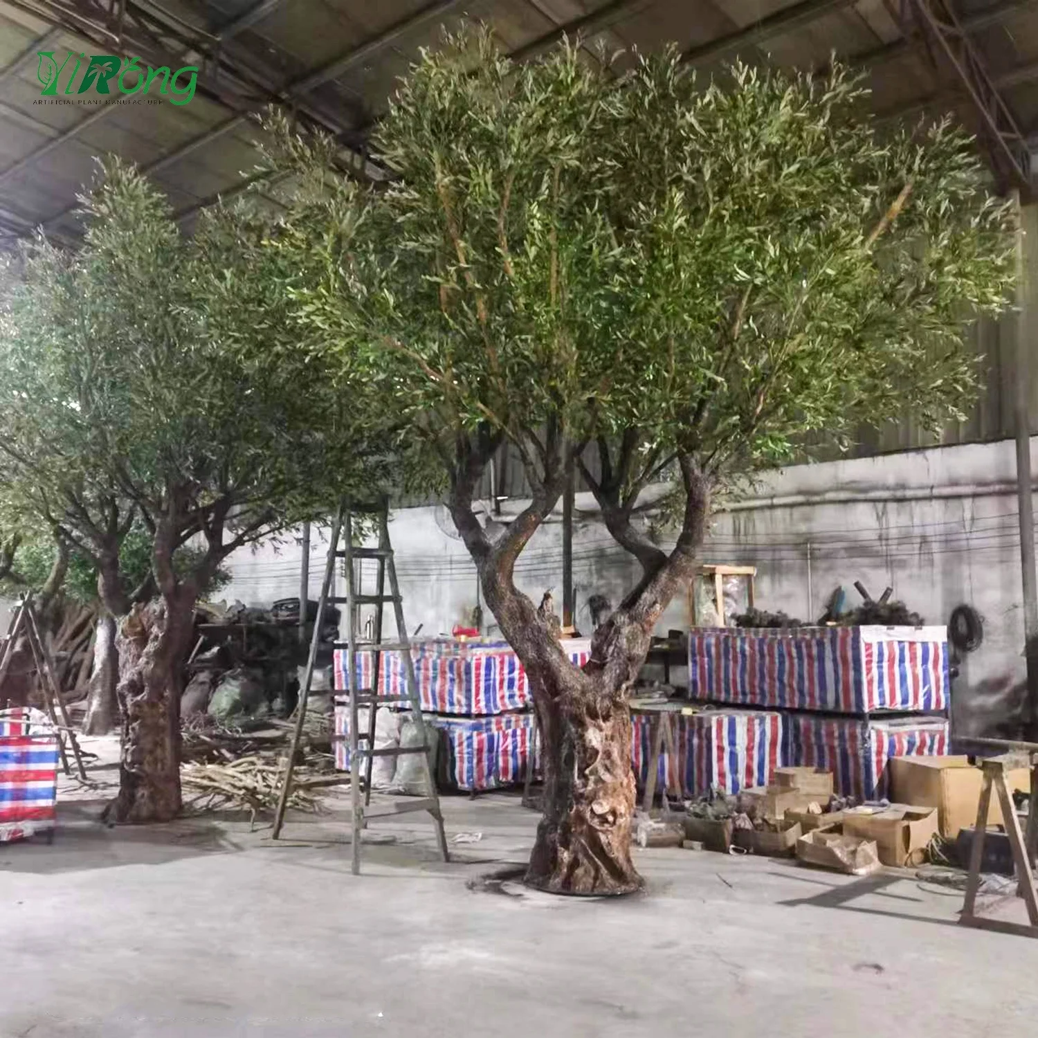 Large Simulation Outdoor Shade Artificial Plastic Olive Tree Arbre Olivier Artificiel Large Big Faux Olive Tree