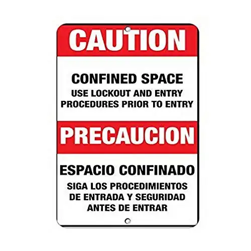 

Uptell Caution Confined Space Use Lockout and Entry Procedures Sign Warning Sign Metal Home Yard Safety Sign 8x12 Inch