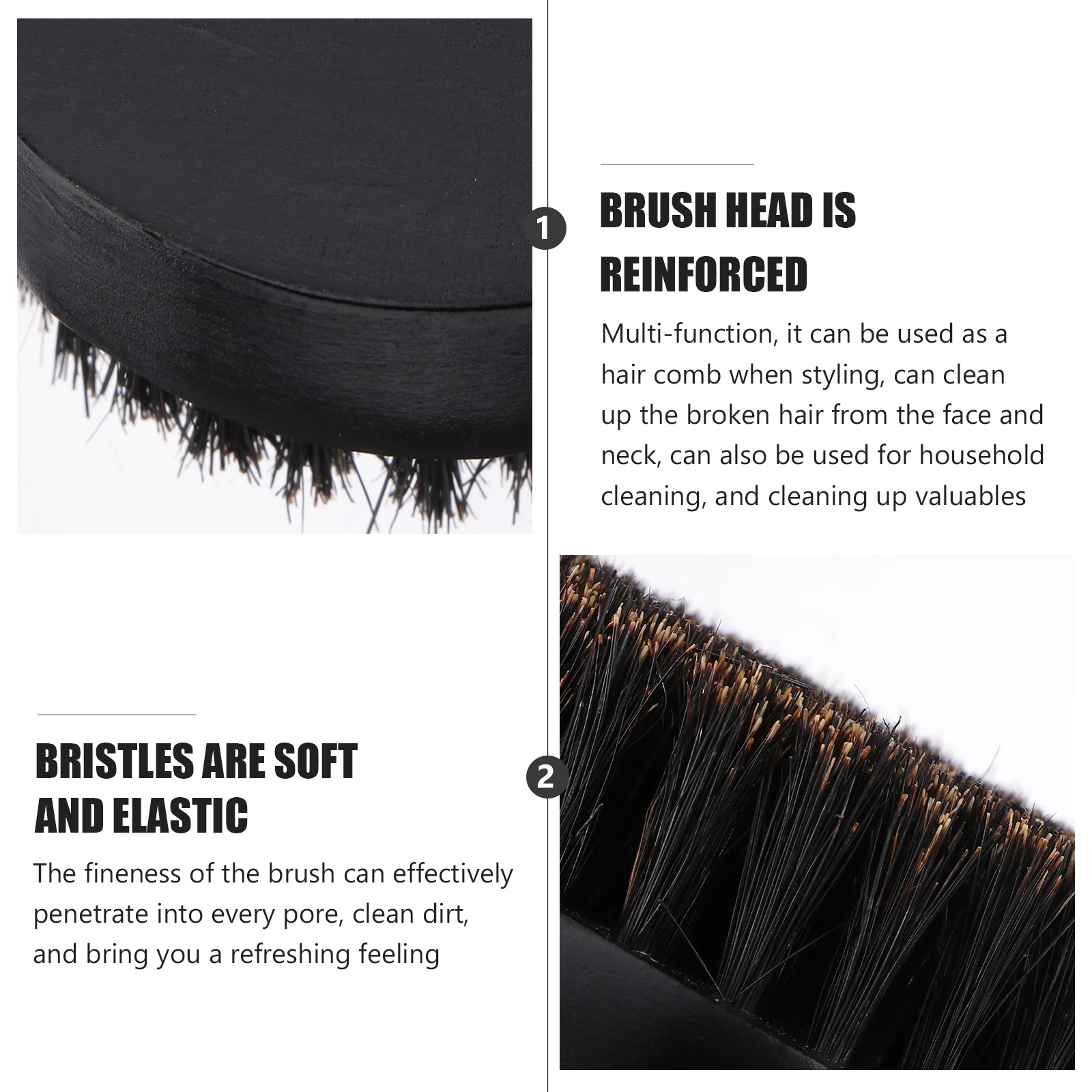 1 шт., щетка для бороды из щетины кабана, деревянная ручка, компактный мужской инструмент для ухода за бородой, чистящий салон, уход за усами