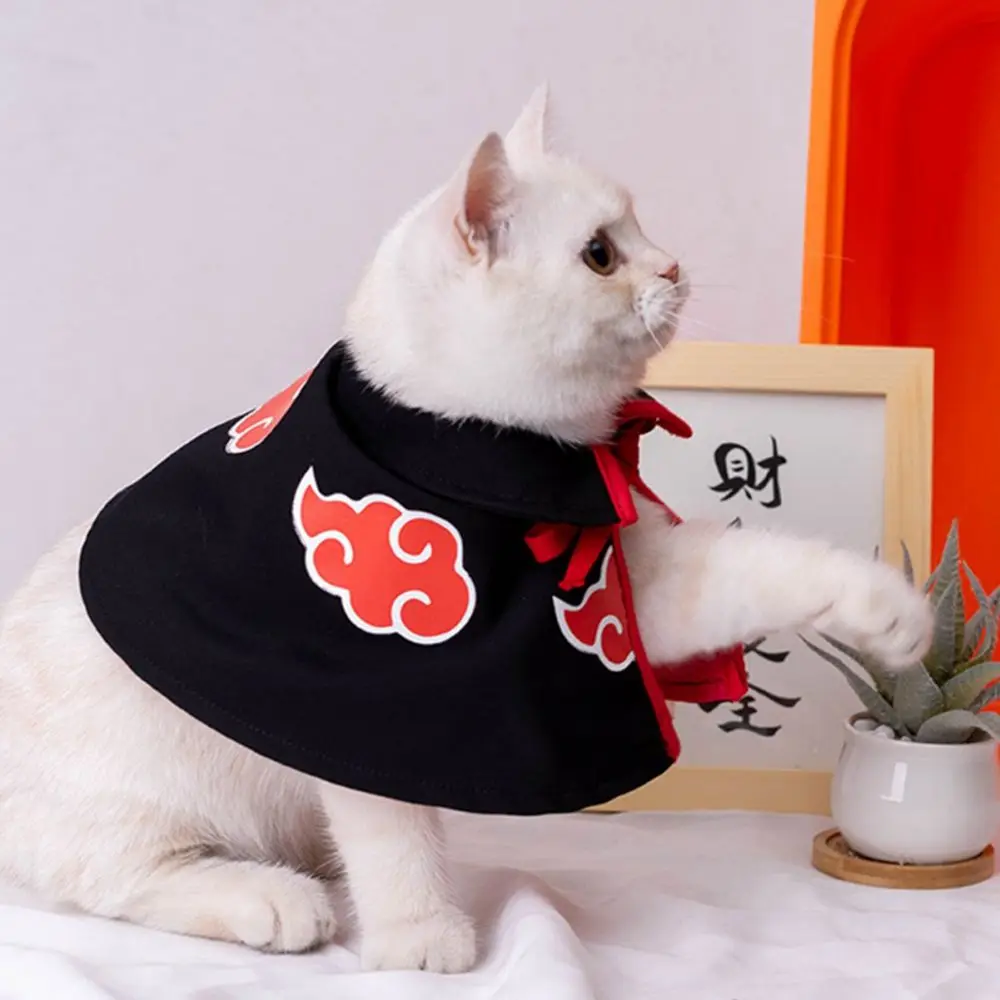 Pet Clothes Akatsuki Cat Cloak Halloween Dog Cape Leisure Tops Teddy Bear Puppy Cosplay Costume Dress Cape