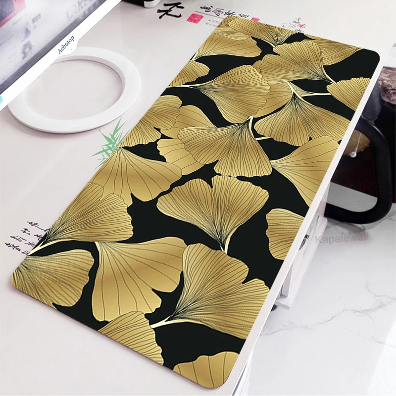 

Cute golden petals Mouse Pad Gamer HD Custom XXL Desk rug xl MousePads keyboard pad Art Laptop Soft Anti-slip Office Table Mat