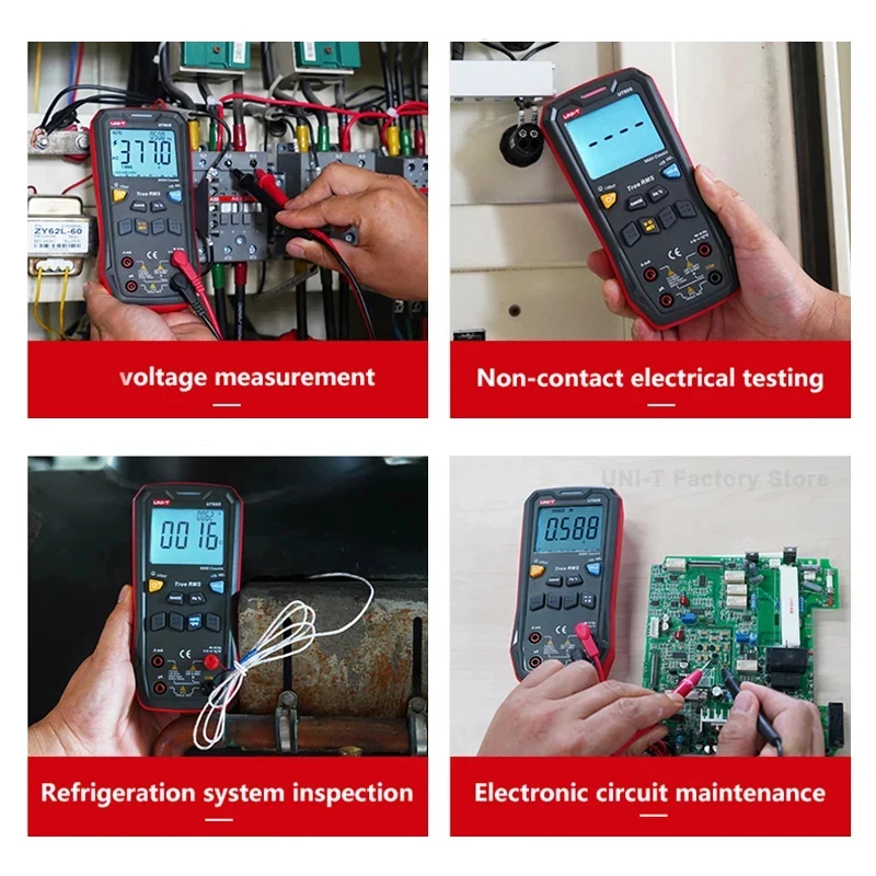 UNI-T UT89XD UT890C UT61E Plus مقياس متعدد ذكي رقمي بوليمر كهربائي تستر الفولتميتر مقياس التيار الكهربائي المهنية
