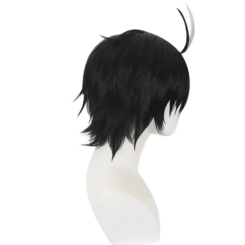 Fengfengling Cherry Blossom Distance Cosplay Wig Black And White Double Color Anti-Curl Short Bob Hairstyle
