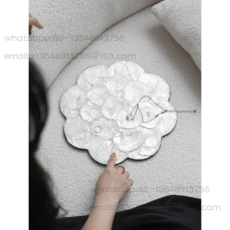 Shell placemat, dining table heat insulation mat, desktop storage mat, creative floral edge decorative mat