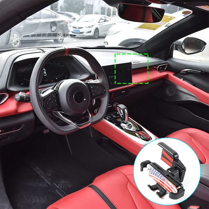 

ABS Black For Lotus EMIRA 2021+Car navigation screen mobile phone holder GPS wireless charging navigation holder car accessories