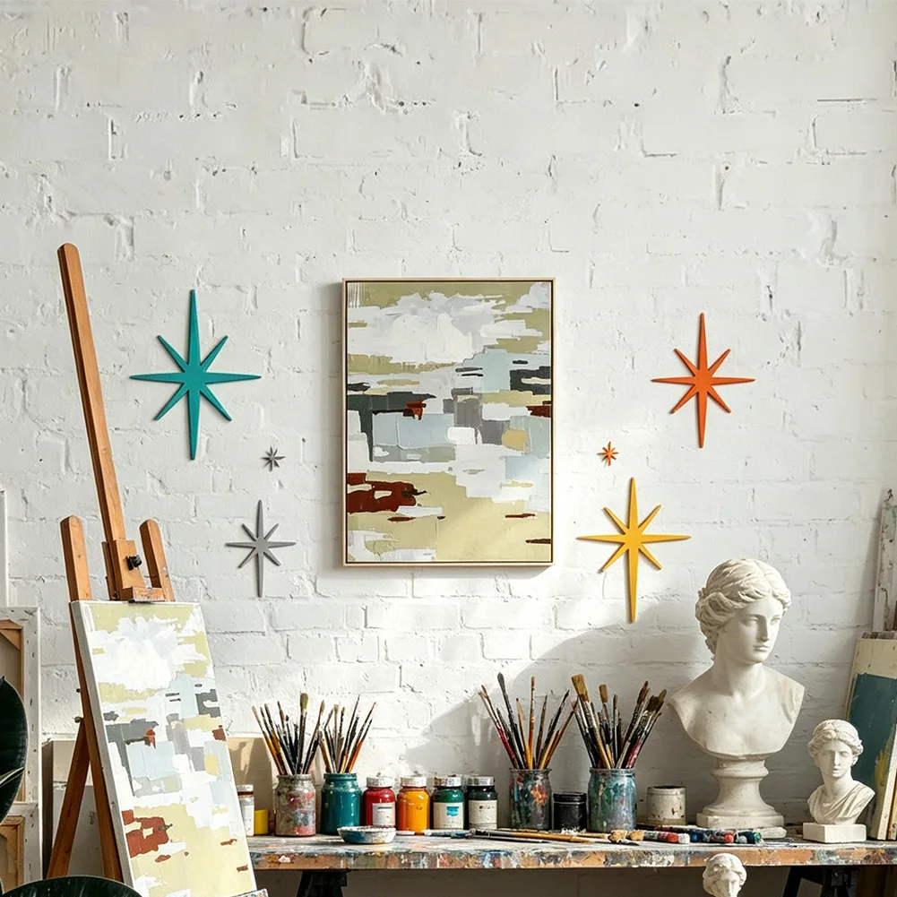 Star Silhouette Iron Wall Art for Outdoor Exposure and Indoor Placement Including Garage Wall Office Wall and Entryway