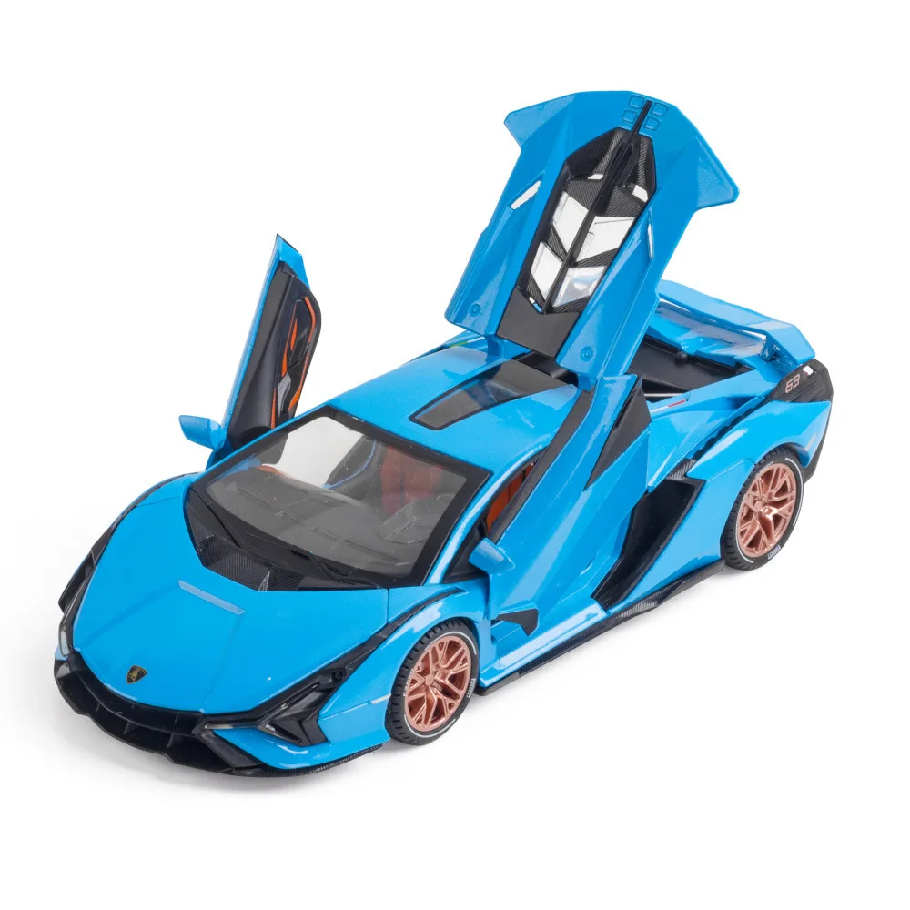 1:24 Sian FKP37 coche deportivo de aleación modelo Diecasts Metal juguete coche modelo simulación sonido luz colección regalos para niños