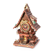 Robotime ROKR Cuckoo Clock Mechanical 3D Wooden Puzzle Pre-colored Wall Clock Building Block Kits Home Deco Beautiful Design