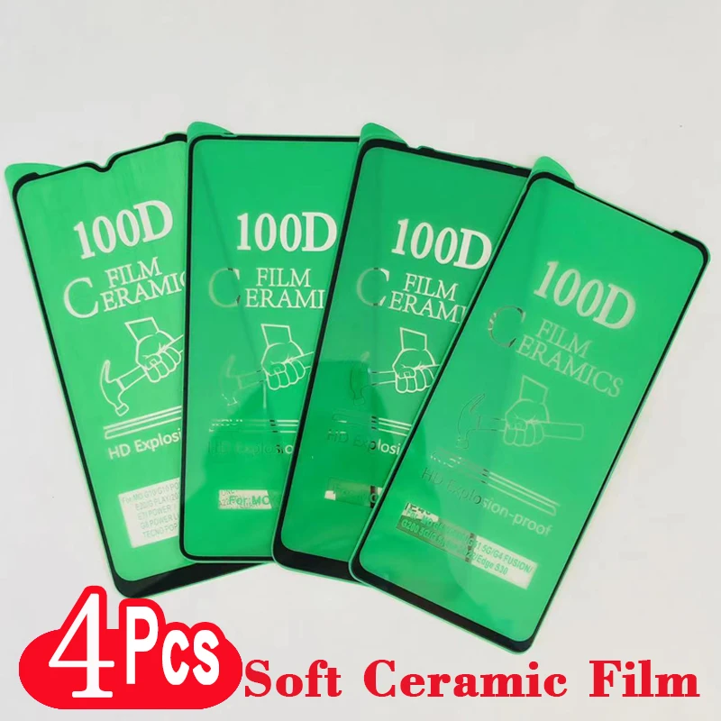 4Pcs Soft Ceramic Film For Motorola Moto G60s G200 G52 G82 G51 5G G20 G30 G50 E20 E30 E40 E7 Power One Fusion Protective Glass