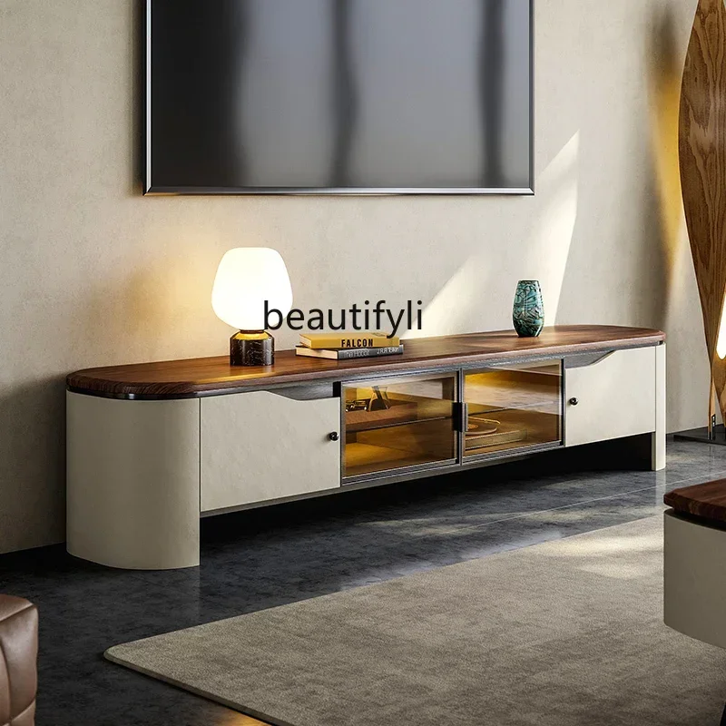 

newModern light luxury TV cabinet coffee table combination living room home marble floor cabinet simple