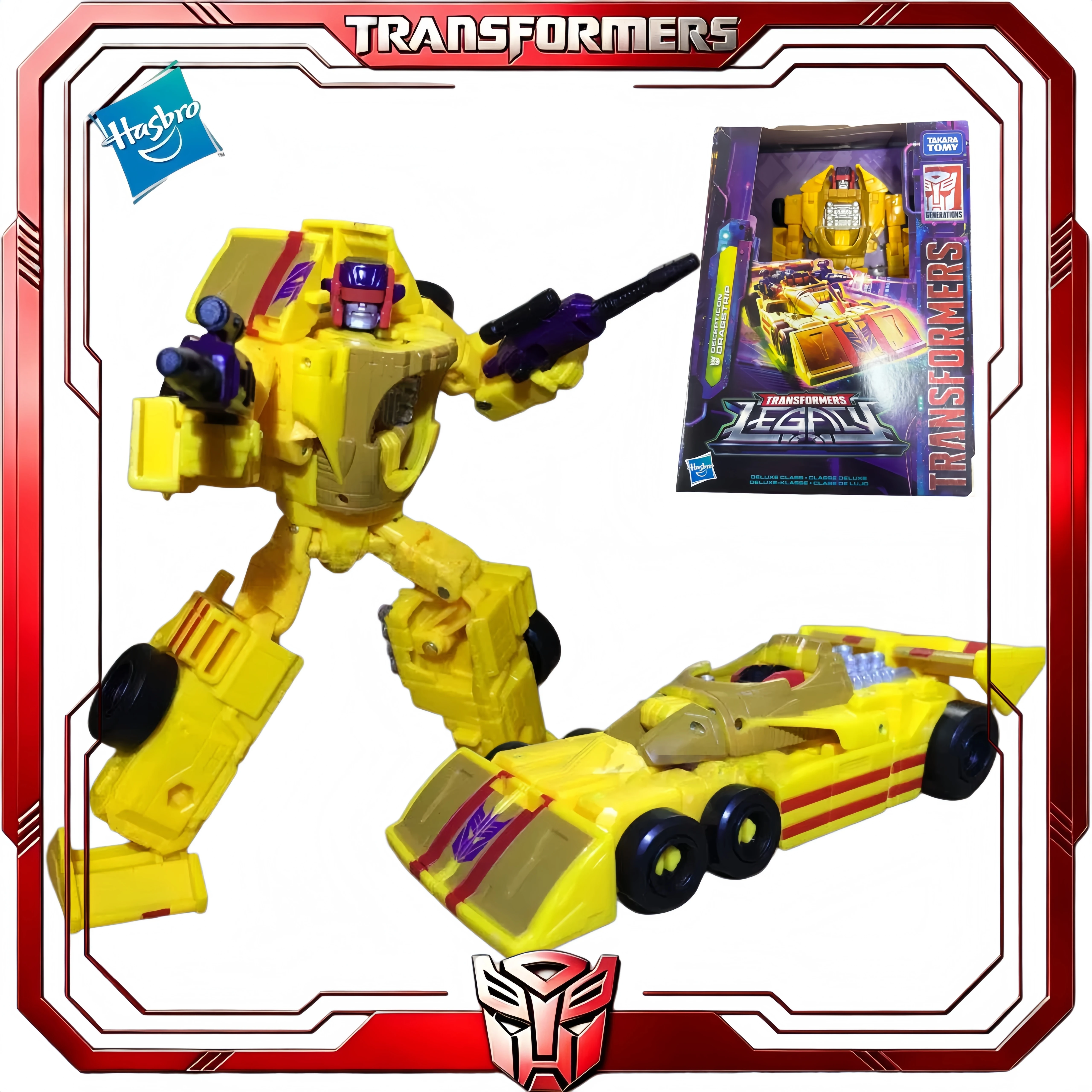 В наличии: Коллекционная фигурка Transformers Legacy Deluxe Dragstrip Hasbro G1 Stunticon Menasor Arm Racecar – подарок для фанатов