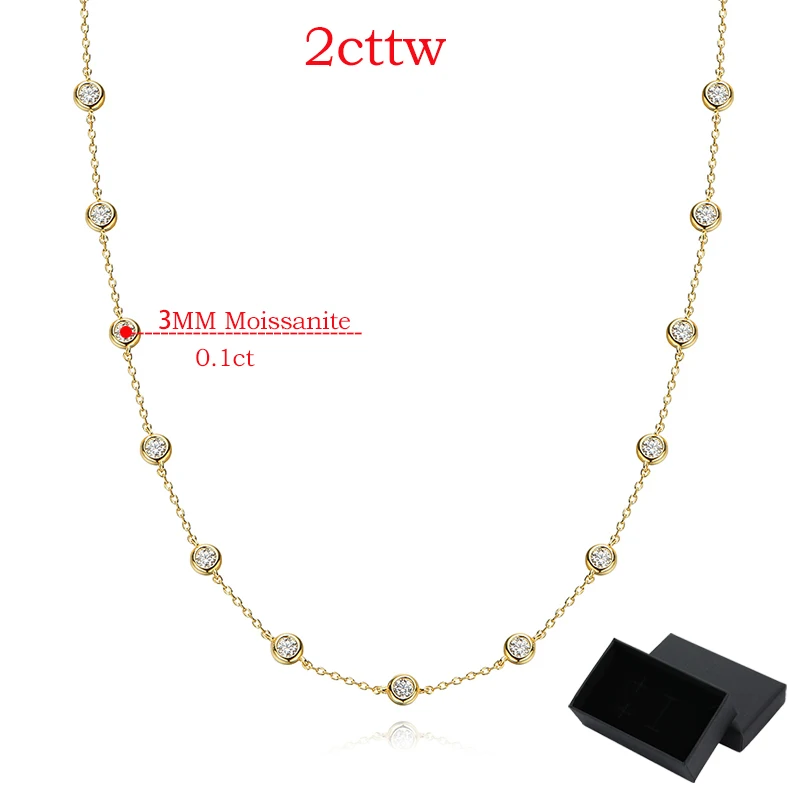 Imagem -06 - Smyoue-genuine Moissanite Colar de Tênis para as Mulheres Bolha Completa Pingente de Diamante Homens Correntes S925 Jóias de Prata Esterlina 2ctw