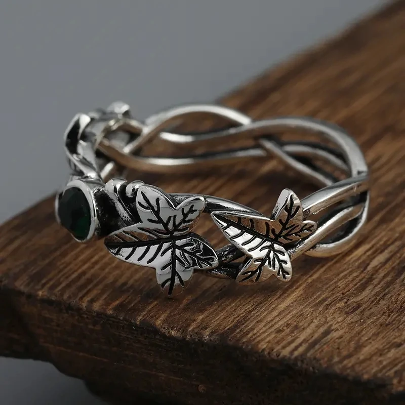 AliExpress New Product Hot Sale European and American Creative Retro Leaf Ivy Ring