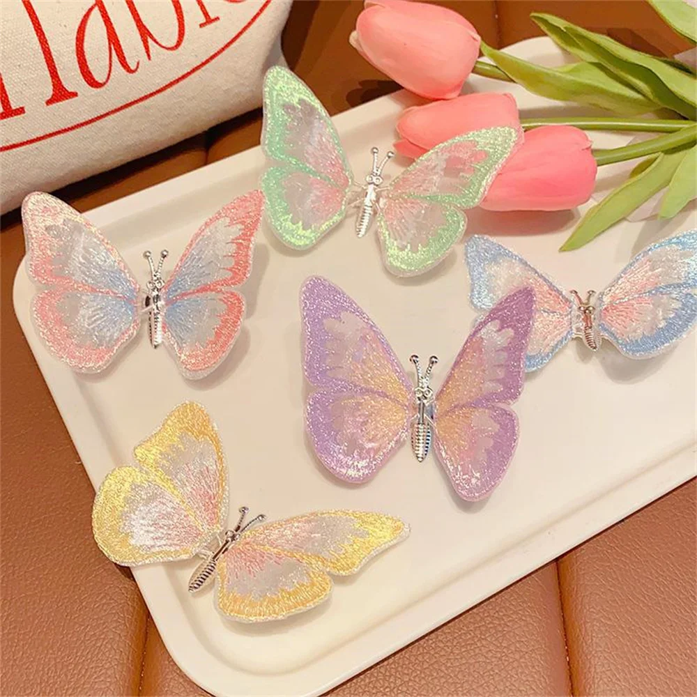 Moving Butterfly Hair Clips for Kids Sweet Cute Fairy Colorful Butterfly Hairpin Princess Headdress Girl\'s Hair Accessories