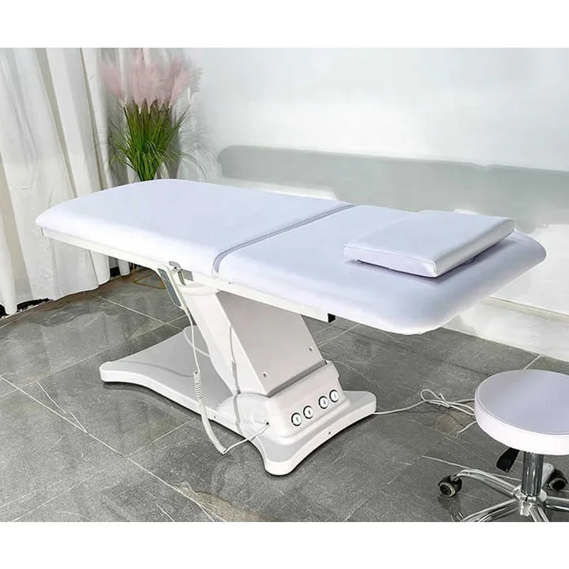 Factory price saloon massage table 2 motors beauty salon furniture facial spa ergonomic lash bed with foot control