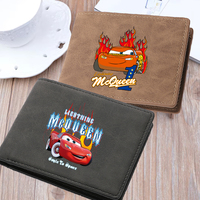 Disney Cars Pixar Lightning McQueen Short Men Wallett PU Leather Business Man Wallets Casual Coin Card Holder Purse Money Case