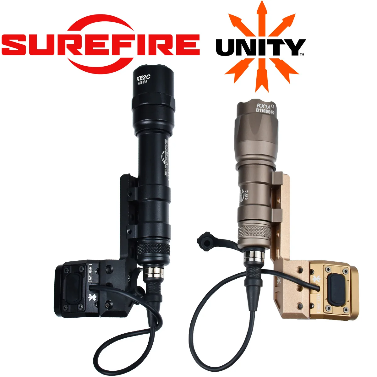 UNITY Tactical 20MM Rail Offset Mount With Pressure Switch Surefire M300 M600 Tactical AR15 Rifle Gun Scout Flashlight view 2
