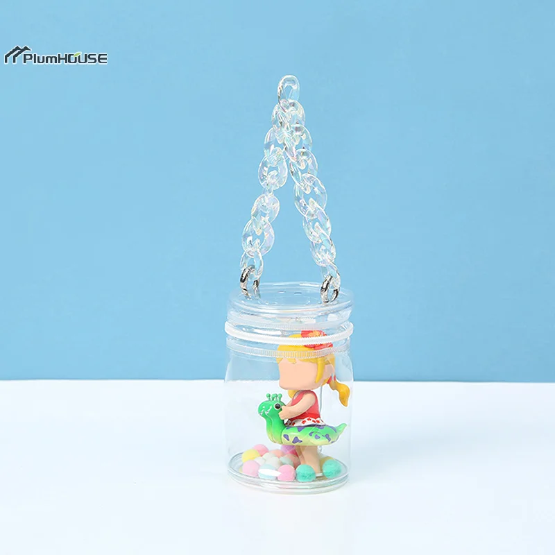 Dustproof Waterproof Toy Storage Pouch Thickened Transparent PVC Doll Mini Storage Bag Clear Wallet Bag Storage Box Pendant