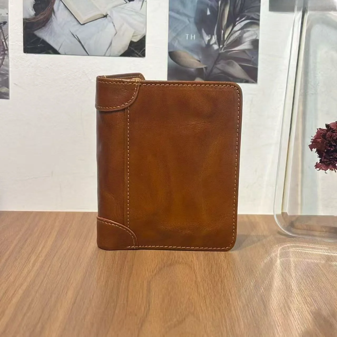 vintage-top-layer-cowhide-leather-short-wallet-for-men-multi-card-slot-buckle-clasp-money-clip-american-retro-style-wallet