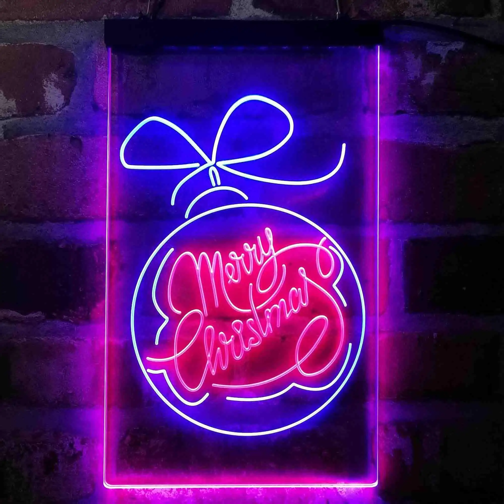 Merry Christmas Ornament Dual Color Led Neon Sign st6-i4113