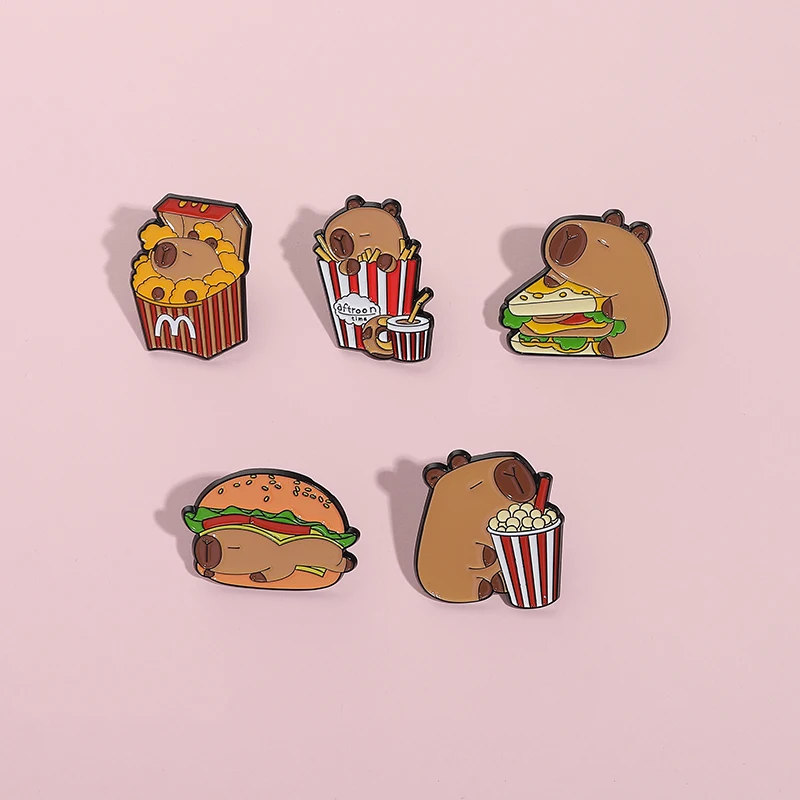 Cute Capybara Collection Enamel Pins Life Is Better With A Capybara Brooches Bag Lapel Badge Animal Jewelry Gift for Friends