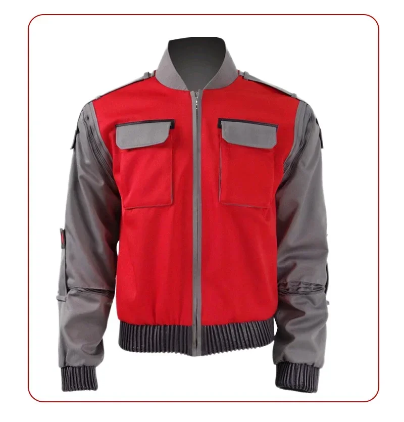 남성 마티 맥플라이 의상 지퍼 자켓 마티 맥플라이 코스프레 코트 할로윈 크리스마스 파티