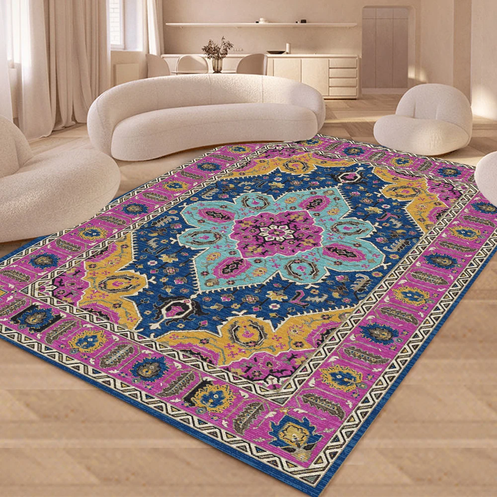 Washable Area Rugs for Living Room Bedroom Dining Room Kitchen Floor Mat Non-Slip Rugs Indoor Machine Washable Vintage Carpet