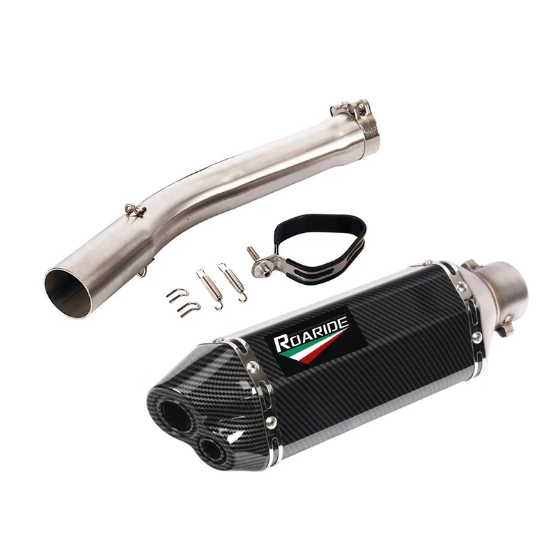 Exhaust System For Yamaha YZF-R6 R6S 1998 1999 2000 2001 2002 2003 2004 2005 Exhaust Pipe Motorcycle 51mm Mid Muffler Slip On view 4