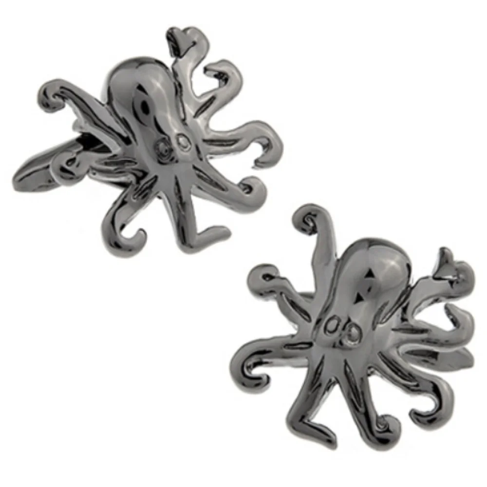 Vintage Gold Octopus Cufflinks Ocean Animal Shape Metal Men Shirt Cuff Links Novelty Suit Jewelry Gift