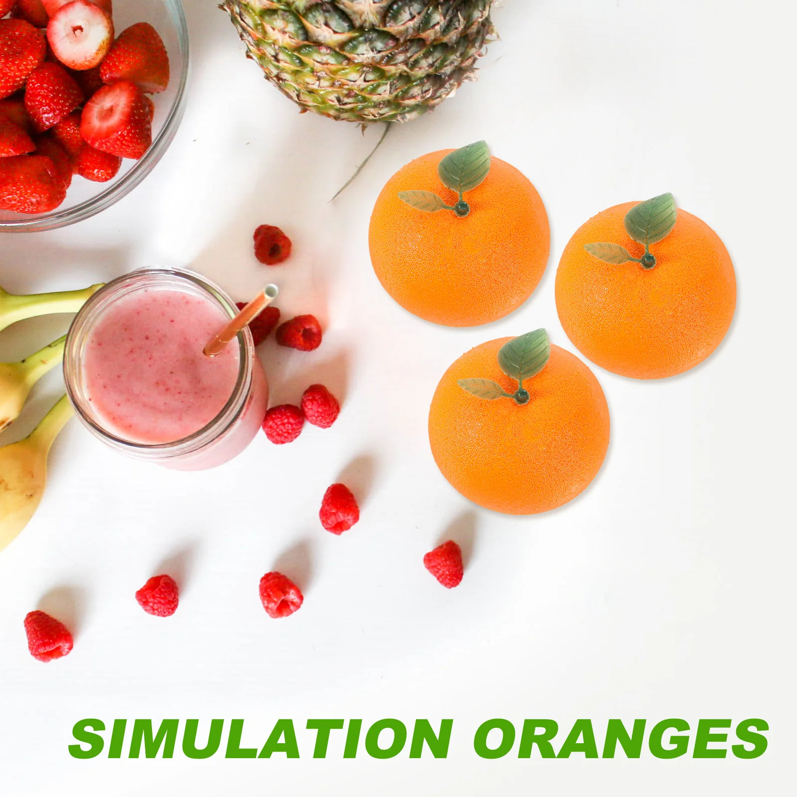 6 Pcs Simulated Orange Fruit Imitation Oranges Adornment Desktop Fake Decor Photography Props Home Foam Simulation Model Models