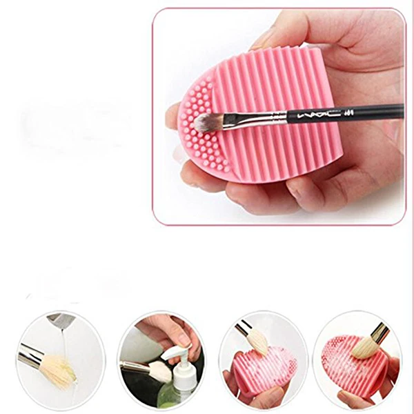 

Silicone Makeup Brush Cleaner Pink Brush Cleaning Egg Soft Hand-Held Detergent Saving Beauty Tool for Makeup Brushes