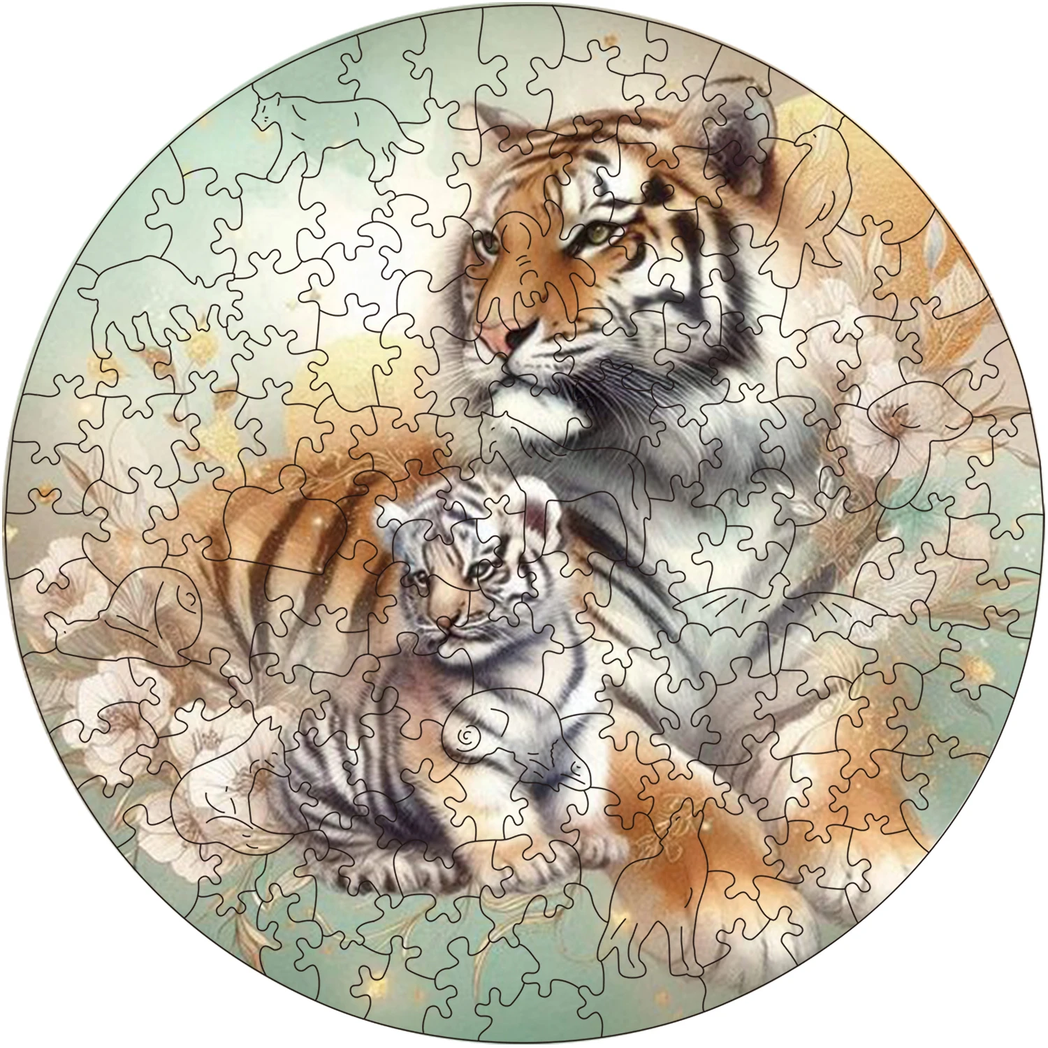 

tiger Puzzles Unique Shape High Quality Jigsaw Puzzle Wooden Puzzle Best Gift For Child
