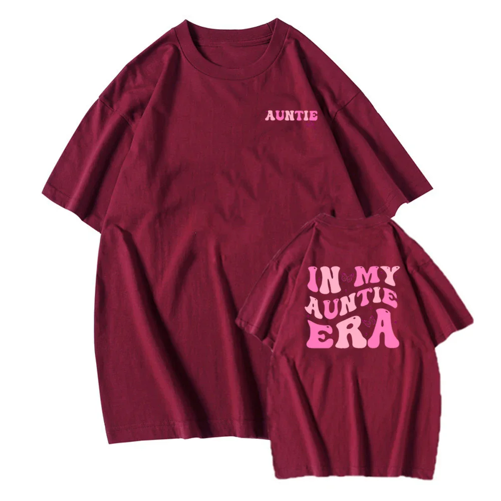 In My Auntie Era Shirt Aunt Era Shirts Funny Aunt Tshirt Baby Announcement for Aunt Tees Trendy Harajuku Casual Tops Y2k Top