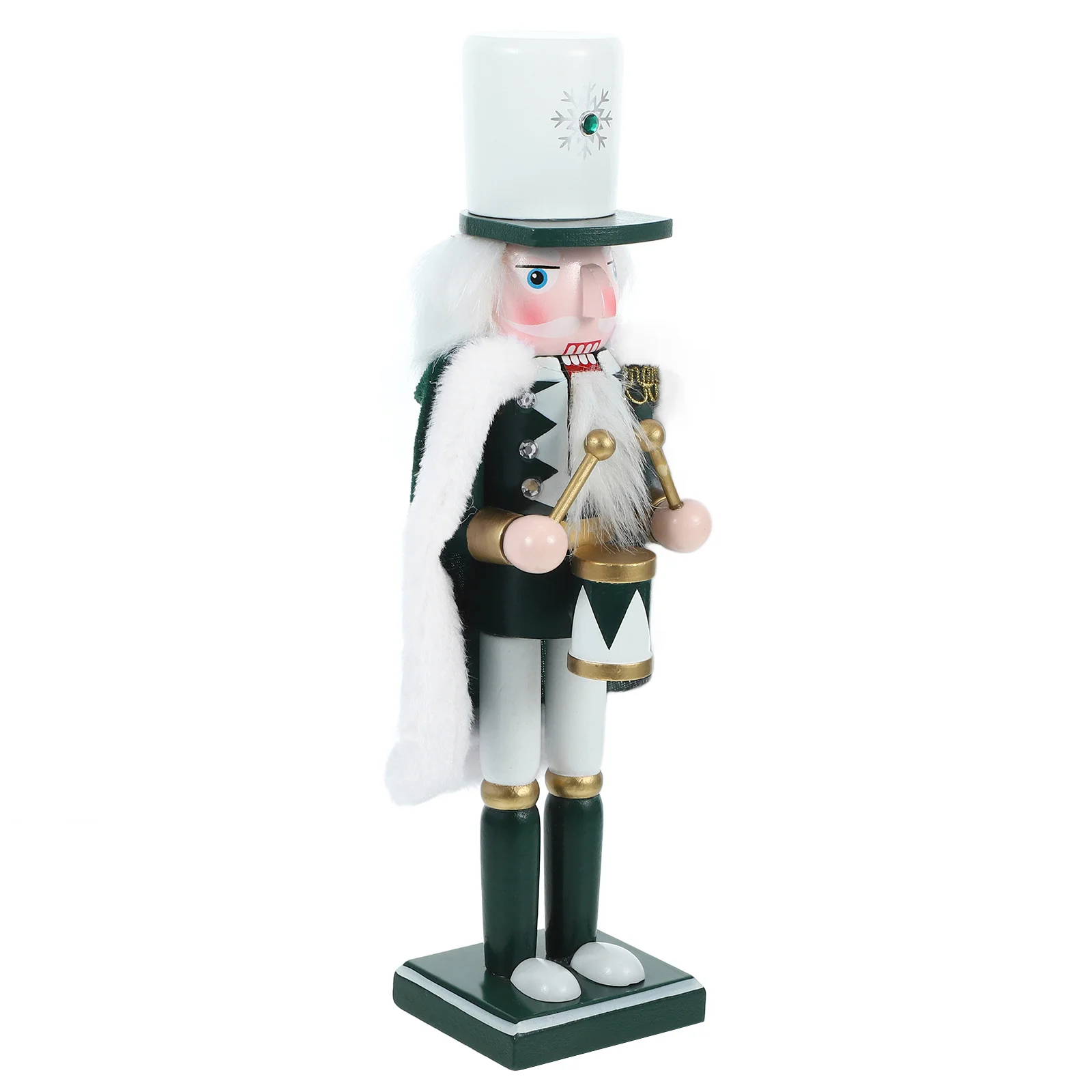 

Christmas Nutcracker Ornament Handcrafted Wood Small Tall Design Festive Holiday Decor for Desk Table Centerpiece Xmas Gift Idea